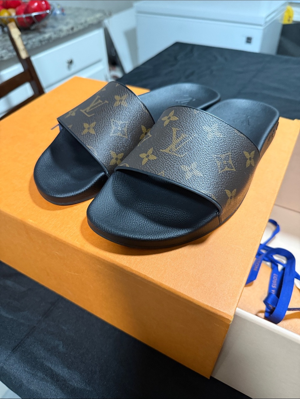 Louis Vuitton Brown Monogram Slide Sandals
